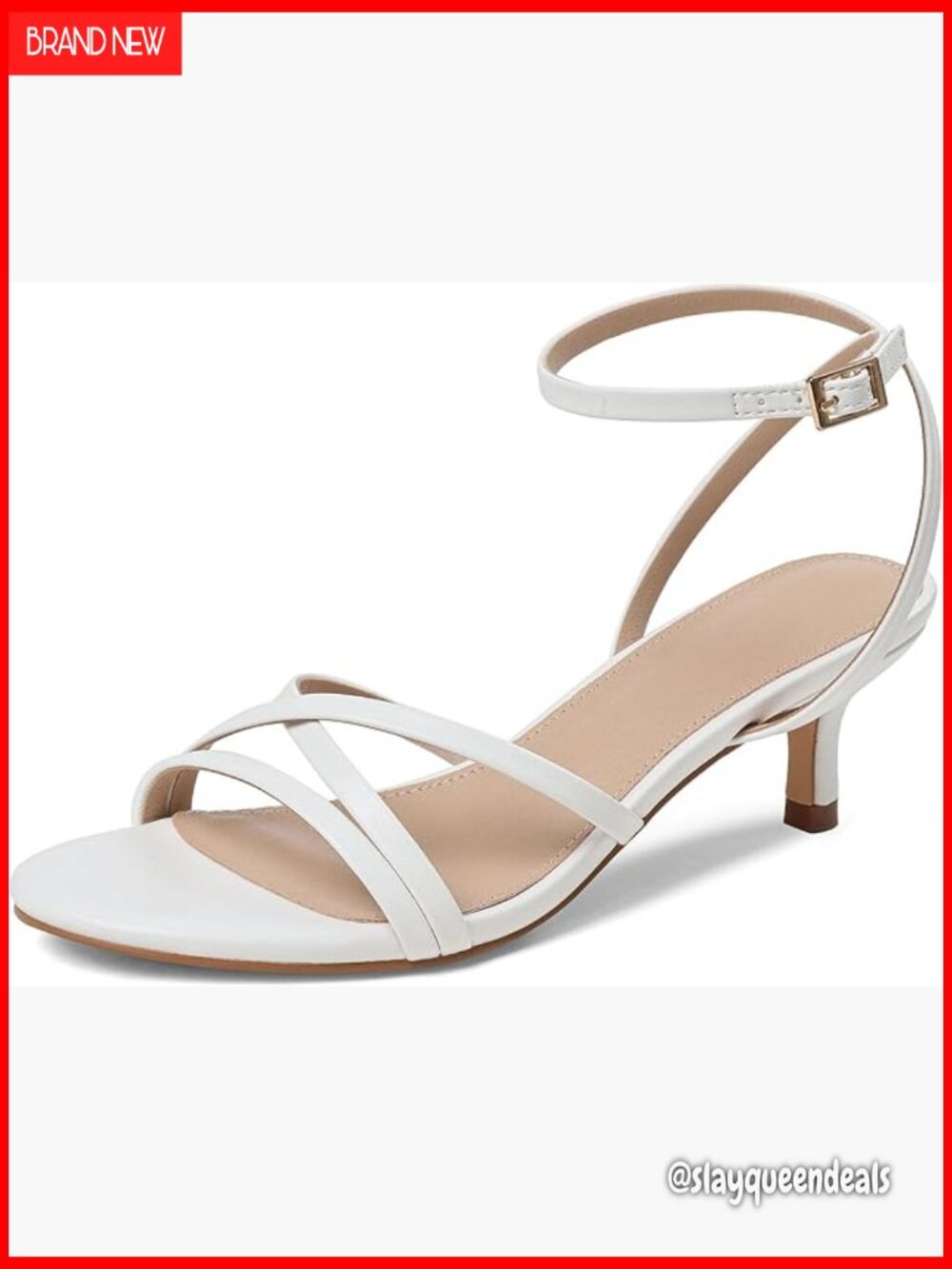 Strappy Kitten Heels - 2 Inch Low Heel Sandals Ankle Strap Open Toe Dressy